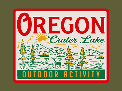 Oregon Crater Lake apparel design artwork branding design graphic design illustration label design logo merchendise outdoor design patch design retro design tshirt design vintage design vintage graphics vintage style vintage tshirt