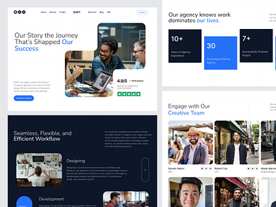 Shift - About Us Page about us about us page agency agency landing page agency website brand identity branding business clean company creative design landing page minimalist profile team ui ux web design website