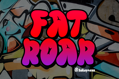 FAT ROAR- Cartoon Graffiti Font branding cartoon font comic font design display font font gaming graffiti font instagram font movie font poster youtube