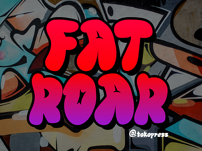 FAT ROAR- Cartoon Graffiti Font branding cartoon font comic font design display font font gaming graffiti font instagram font movie font poster youtube