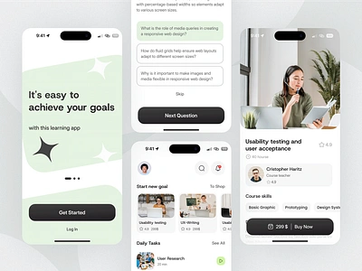 Design Learning App 2024 app design inspiration app shot best app design coursera e learning app edtech education app figma design interface ios learning app learning course minimalistic mobile app mobile design online learning study app turjadesign ui ui design