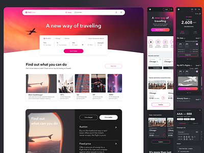 Travel X - Web3 NFT tickets for airlines product design ui user experience user interface ux