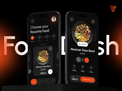 FoodDash - Food Delivery Mobile App application branding case study cooking delivery delivery app figma food delivery food order ios minimalist mobile app online food product design app restaurant trend ui design ui food uiux design version dark