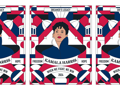 Dreamer's Legacy - Kamala Harris abstract america art blog design editorial editorial illustration geometric graphic design illustration kamala harris line lineart magazine monoline poster