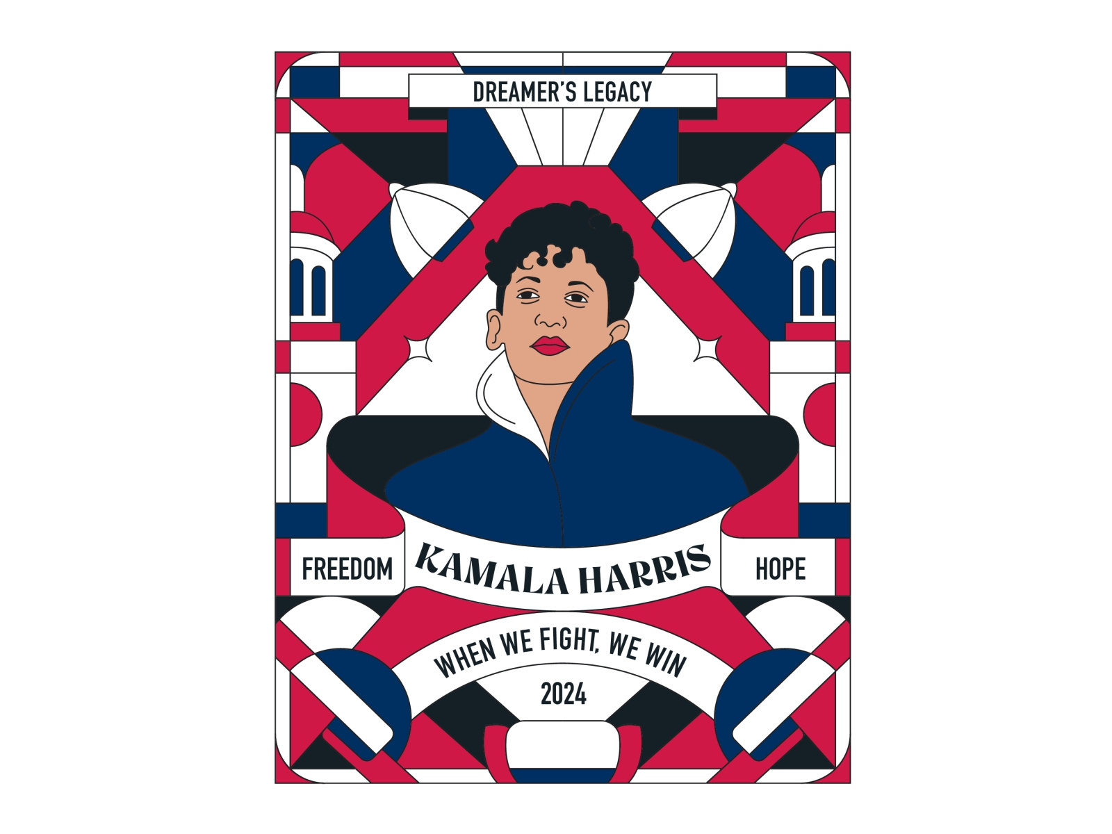 Example of Retro Portrait Poster Illustration