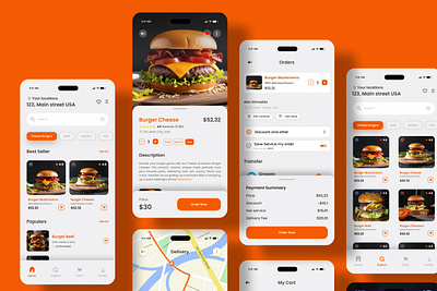 Pattys Place - E-Commerce Mobile App app application burger business commerce delivering design fast hamburger interface internet lunch ordering product restaurant service shopping store ui ux