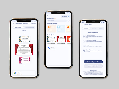 Creative Certificate Maker App UI appdesign appui certificatedesign creativeapp designinspiration designshowcase graphicdesign mobileappdesign mobileu productdesign uidesign uiux uxdesign uxu