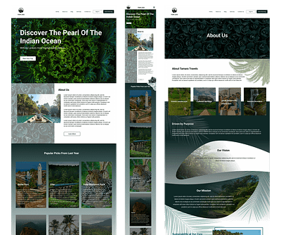 Travel Website Design about us page black green home page home page mobile travel travel website website design white