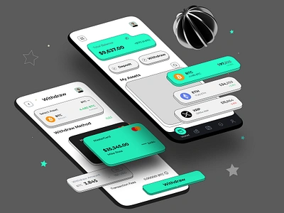 Crypto Mobile App Design android app app app screens crypto app crypto app design design dribbble dribbble designer dribble interface ios app minimal mobile mobile app mobileui modern app design top views ui uiux ux