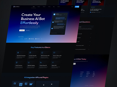 SynthMind - AI Web3 Bot Business & Technology Startup - Homepage ai ai chatbot business chatbot dark dark theme figma gradient hero header landing page startup tech technology template ui ux web app web design web3 website