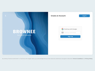 Sign Up Process / Brownee branding bussines page log in sign up ui