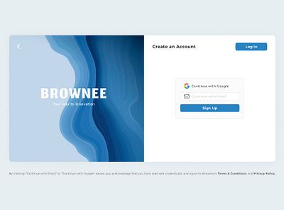 Sign Up Process / Brownee branding bussines page log in sign up ui