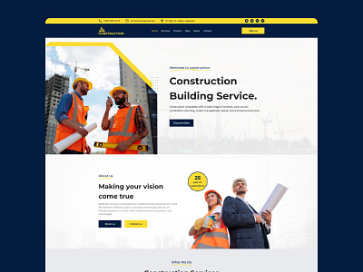 Construction Builder Web Page🏗️👷 architecture builder website construction contractor electrical service flooring service graphic design motion graphics onstruction website real estate ui uiux user experience visualization web design website website development