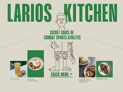 Larios Kitchen. Design concept for website concept cooking food green kitchen webdesign website