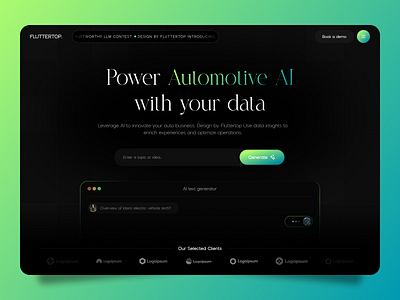 AI Website Design for Automotives ai ai automotive website ai web design ai website ai website design artificial intelligence automobile automotive website car app car landing page cars eps ferrari fluttertop machine learning map ps web design website concept website design