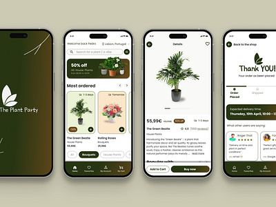 A Plant Shop Mobile App app appdesign branding e commerce graphic design logo mobileapp plantshop ui ux webdesign