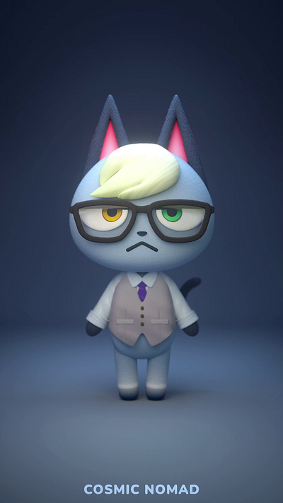 3D Modeling I Raymond of Animal Crossing🐱 3d 3dart 3dcharacter 3dmodeling animal animation branding cat character cute fanart graphic design illustration motion raymond suit villager