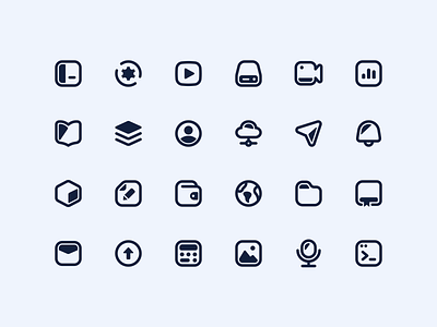 Bold UI Icons api bold branding clean cloud content delivery design fill graphic design iconography icons illustration line icons live streaming media storage sdk transcoding ui video web