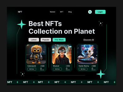 NFT Marketplace cryptocurrency nft marketplace nft wbsite ui uiux webdesign