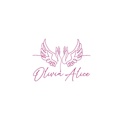 olivia alice, skin care logo line art logo olivia alice signature logo skin care signature logo