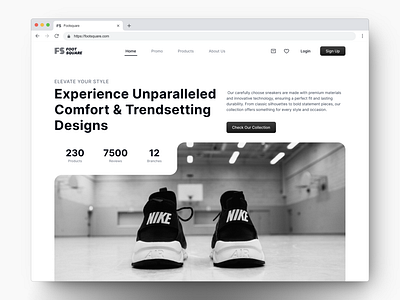 Foot Square - Sneaker Store Landing Page design e commerce fashion figma landing page shoes sneakers store ui ui design ux design web page webdesign website