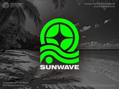 Sunwave logo branding cruise logo logo designer minimalism paradise beach sea relaxation sea vacation summer relaxation summer time summer vacation sun wave sunny beach travel