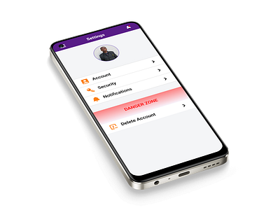 Mobile App Settings account settings app delete account mobile mobile settings notification settings profile settings security settings settings ui