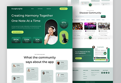 Community and Learning Platform community community design community music community website creative dashboard graphic design landing landing page landing page design landing ui learning learning platform music music community music website ui ui ux design