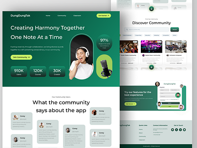 Community and Learning Platform community community design community music community website creative dashboard graphic design landing landing page landing page design landing ui learning learning platform music music community music website ui ui ux design