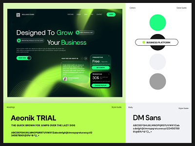 Business Style Guide With Header analytics app ui branding cards design figma graphic design illustration ui