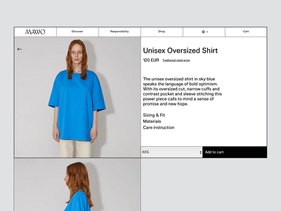 MAWO — Product Details add to cart clothes design desktop details fashion grid image layout navbar product product design shop size ui ux web website