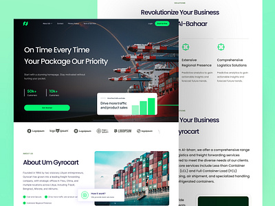 Freight Forwarding Company Landing Page clean design freightforwarding landing page ui uiux ux