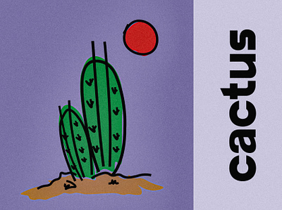 cactus illustration illustrator line drawing pastel photoshop