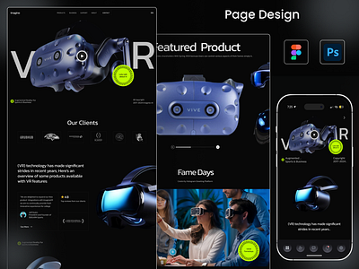 VR Landing Page ar vr ar vr landing page artificial reality augmented reality landing page mobile app technology technology landing page technology website user interface ux design virtual reality vr vr design vr landing page web web design website design