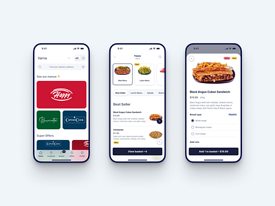 Happy Delivery - Food Delivery App Redesign. delivery app food app food delivery food delivery app ios app ios ui ios ux iphone app meal delivery mobile app product design restaurant app restaurant delivery restaurant menu ux design