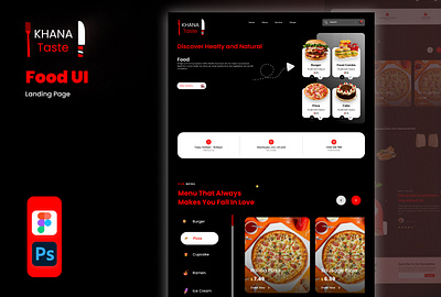 Food Landing Page burger design food foody pizza ui uiux website