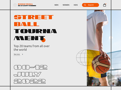 Sport Landingpage basketball branding design font graphic design illustration landingpage logo minimal shoeshop sport sportshoepage streetball streetbaltournament ui uidesign ux web website