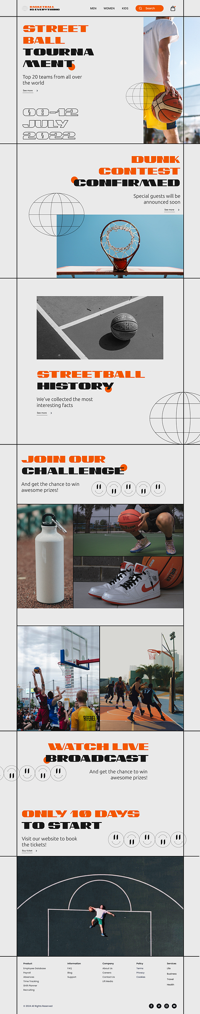 Sport Landingpage basketball branding design font graphic design illustration landingpage logo minimal shoeshop sport sportshoepage streetball streetbaltournament ui uidesign ux web website