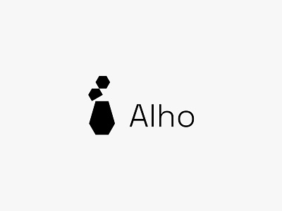 Alho abstract flower home icon lab logo minimal modern science simple vase