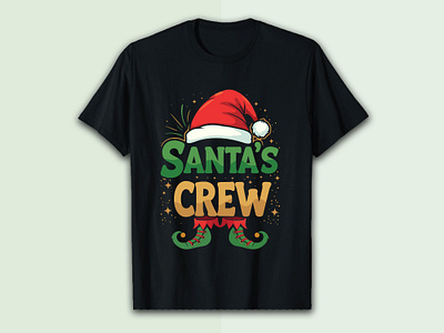 Santa crew christmas tshirt design cozy