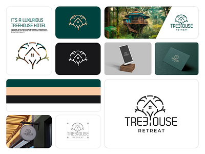 Tree house logo branding graphic design hhome home homelogo hotellogo houselogo luxurylogo minimalogo simple tree treehouselogo