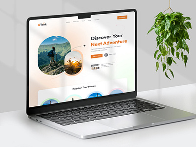 GTrek - Travel Website advertisement branding creative creative design design figma design graphic design landing page travel industry travel website ui user experience ux design web page