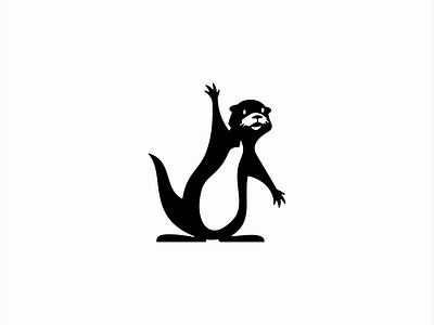 Friendly Otter Logo animal branding cartoon character cute design emblem friendly icon illustration kids logo mark mascot otter playful vector waving