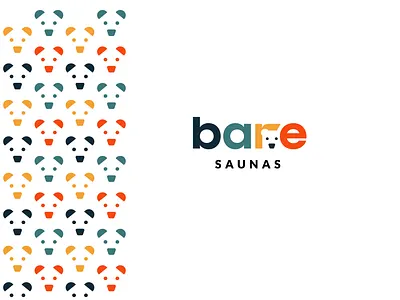 Bare Saunas bear branding colorful design double meaning letter lettermark logo negative space r roxana niculescu saunas simple wordmark