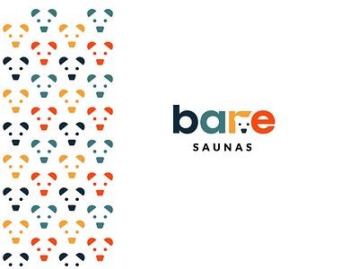 Bare Saunas bear branding colorful design double meaning letter lettermark logo negative space r roxana niculescu saunas simple wordmark