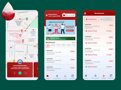 Blood Donation Application Design blood blooddonation app design mobile app ui ux