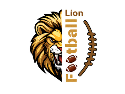 lion football animation branding design football graphic design illustration lion logo shirts graphic tee graphic typography vector