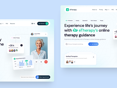 eTherapy - Web Design for Healthcare design discover health healthcare interface medical product service startup ui ux web website