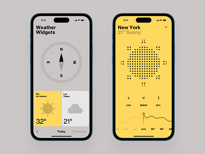 Weather dashboard design homepage illustration interface ios iphone mobile news ui