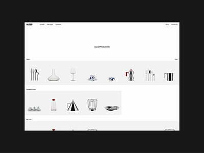 Alessi — catalogue page catalogue cataloguepage concept e commerce product shopify uxuidesign web webdesign